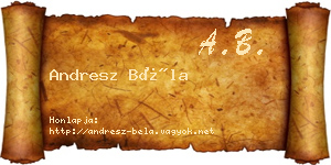 Andresz Béla névjegykártya